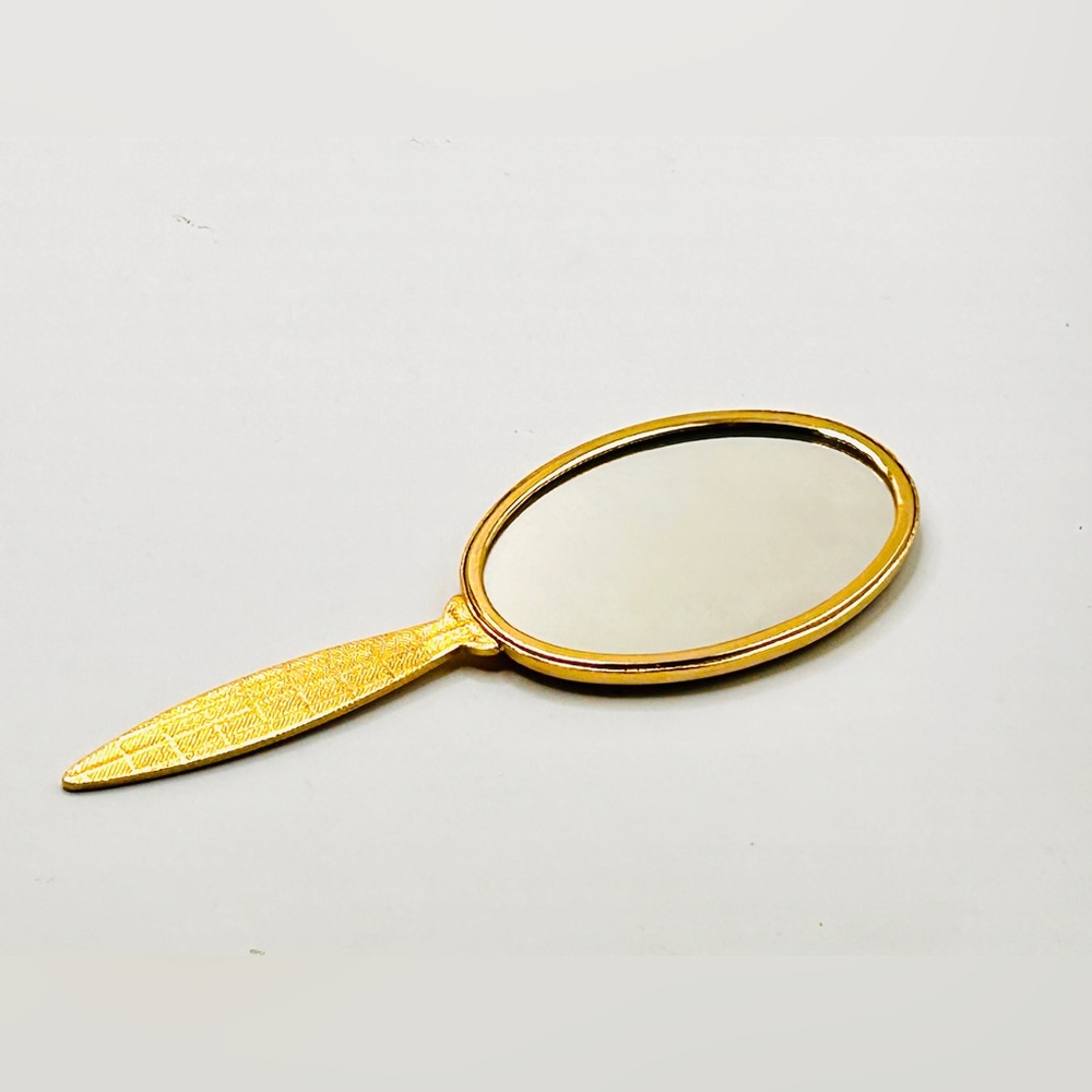 Toledo Damascene Gold and Black Hand Mirror Vintage 60’s Excellent Condition - Picture 3 of 8